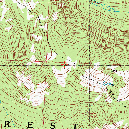 Topographic Map of Albert Camp, WA