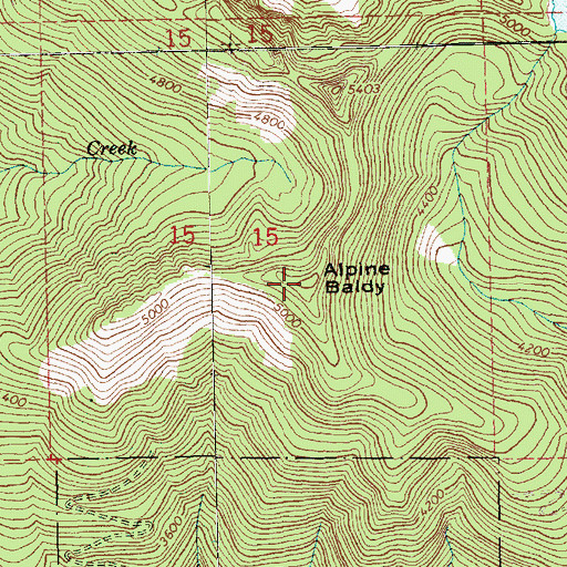 Topographic Map of Alpine Baldy, WA