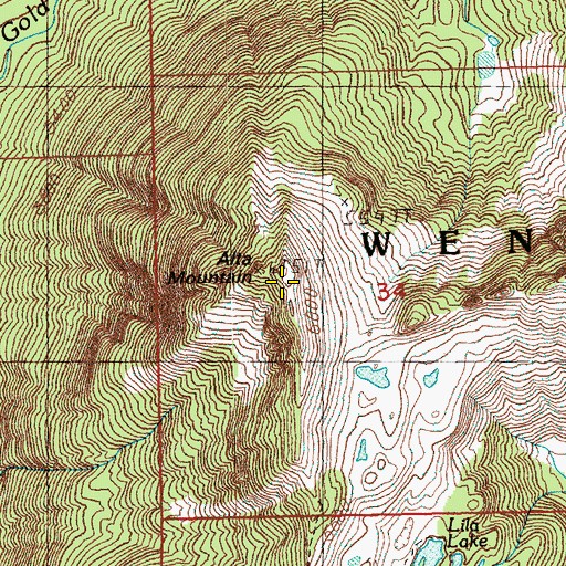Topographic Map of Alta Mountain, WA