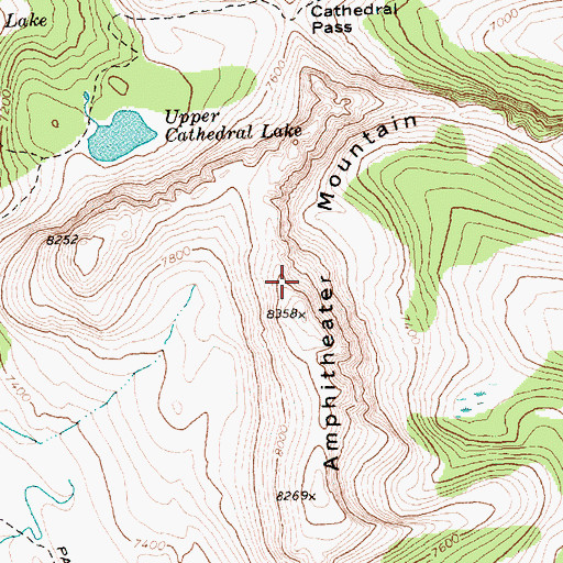 Topographic Map of Amphitheater Mountain, WA