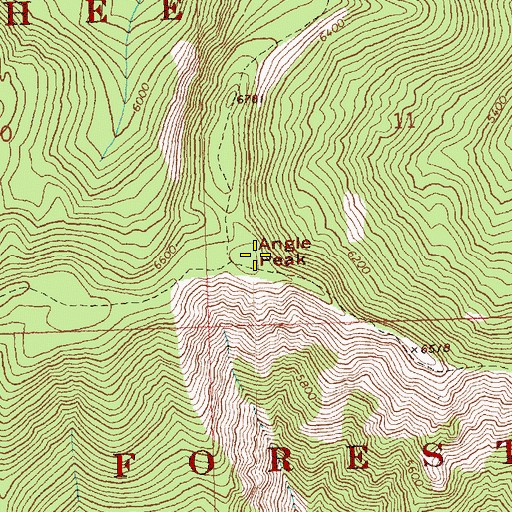 Topographic Map of Angle Peak, WA