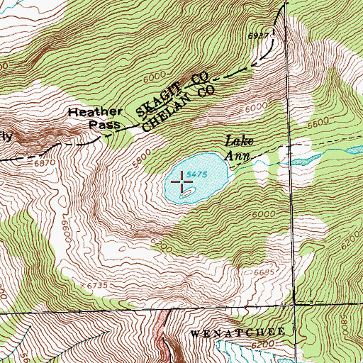 Topographic Map of Ann Lake, WA