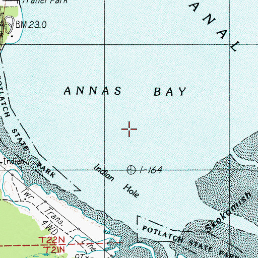Topographic Map of Annas Bay, WA