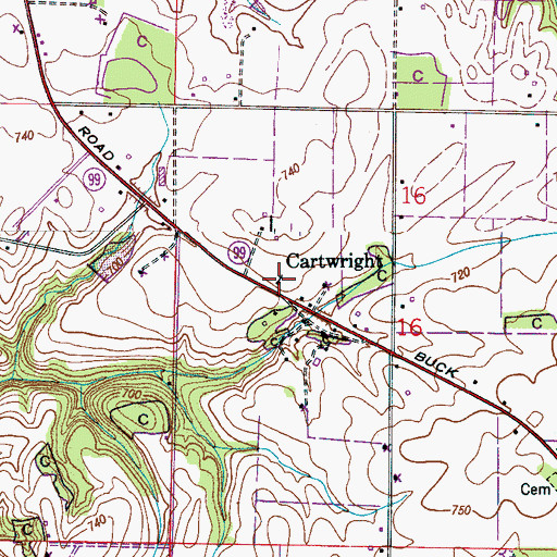 Topographic Map of Cartwright Church of Christ, AL