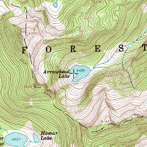 Topographic Map of Arrowhead Lake, WA