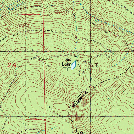 Topographic Map of Art Lake, WA