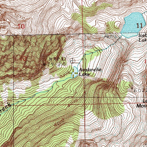 Topographic Map of Avalanche Lake, WA