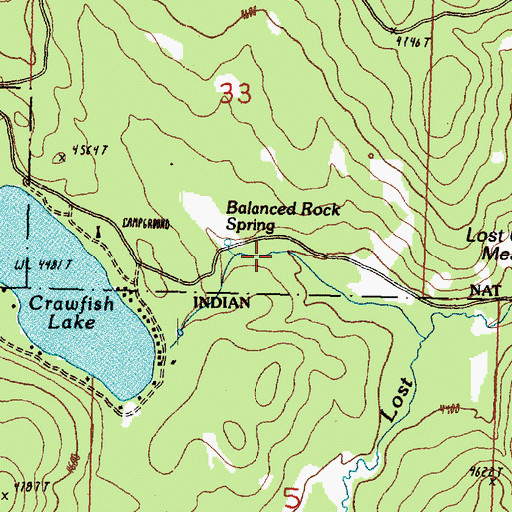 Topographic Map of Balanced Rock Spring, WA
