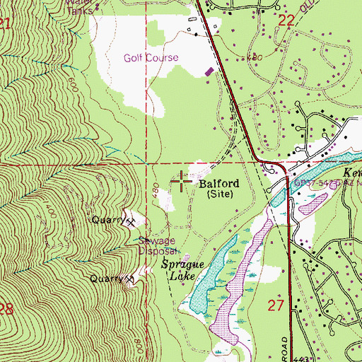 Topographic Map of Balford, WA