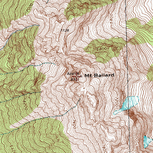 Topographic Map of Mount Ballard, WA
