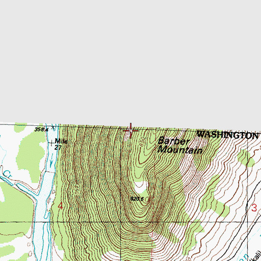 Topographic Map of Barber Mountain, WA