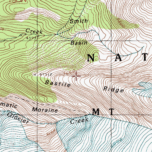 Topographic Map of Bastile Ridge, WA