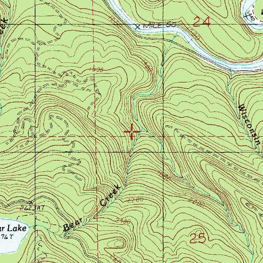 Topographic Map of Bear Creek, WA