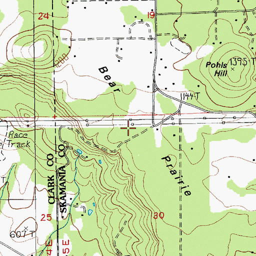 Topographic Map of Bear Prairie, WA