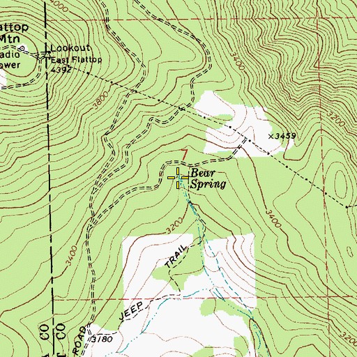 Topographic Map of Bear Spring, WA