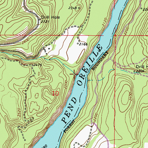 Topographic Map of Beaver Creek, WA