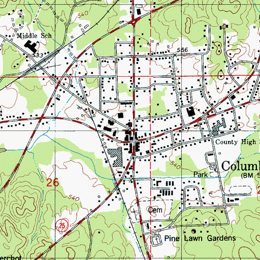 Topographic Map of Shelby County Courthouse, AL
