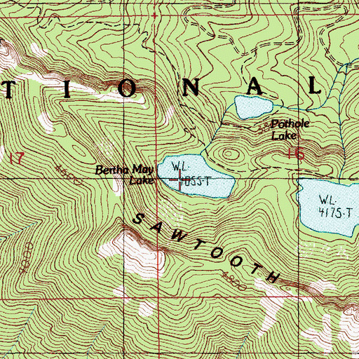 Topographic Map of Bertha May Lake, WA