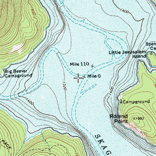 Topographic Map of Big Beaver Creek, WA