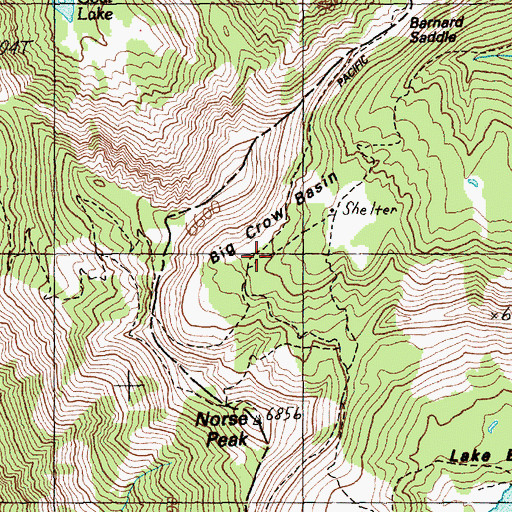 Topographic Map of Big Crow Basin, WA