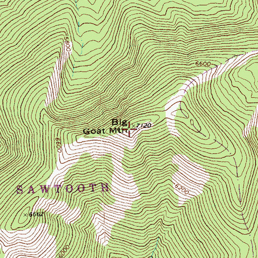 Topographic Map of Big Goat Mountain, WA