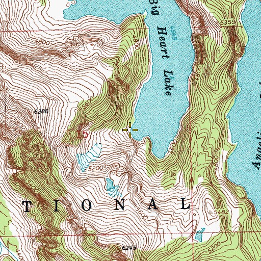 Topographic Map of Big Heart Lake, WA