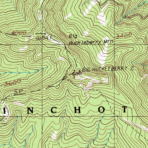Topographic Map of Big Huckleberry Mountain, WA