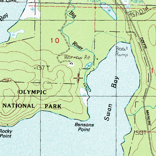 Topographic Map of Big River, WA