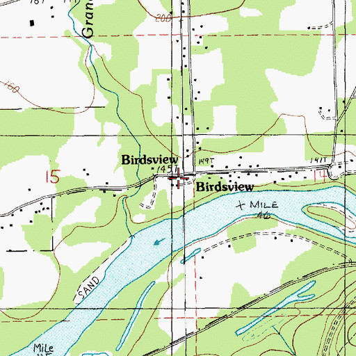Topographic Map of Birdsview, WA