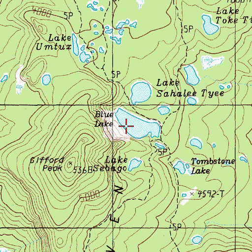 Topographic Map of Blue Lake, WA