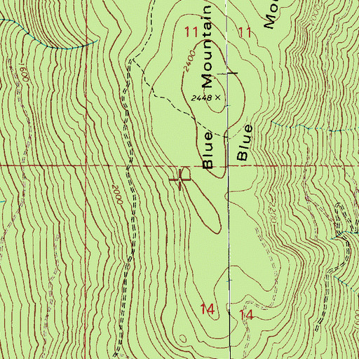 Topographic Map of Blue Mountain, WA