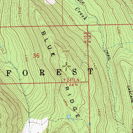 Topographic Map of Blue Ridge, WA