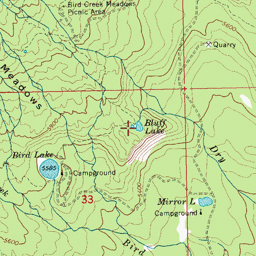 Topographic Map of Bluff Lake, WA
