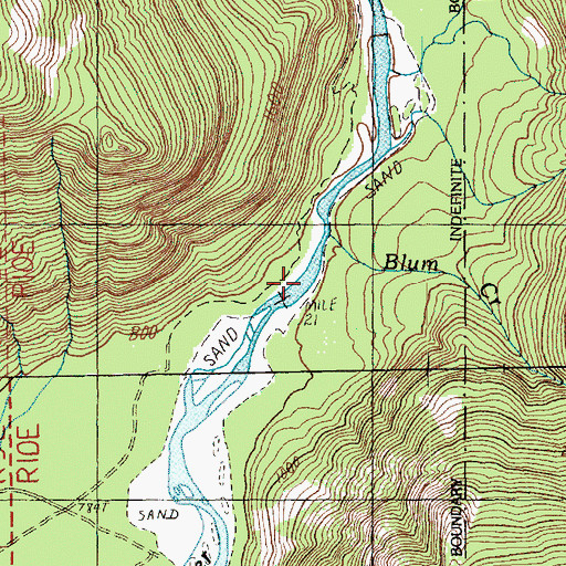 Topographic Map of Blum Creek, WA