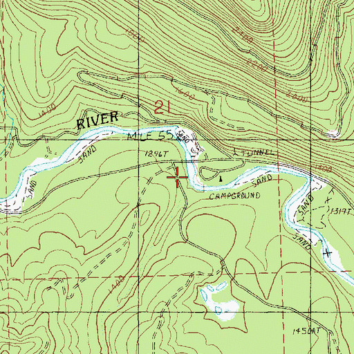 Topographic Map of Boardman Creek, WA