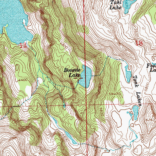 Topographic Map of Bonnie Lake, WA