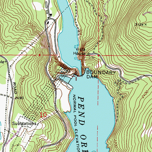 Topographic Map of Boundary Dam, WA