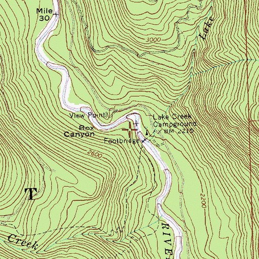 Topographic Map of Box Canyon, WA