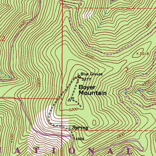 Topographic Map of Boyer Mountain, WA