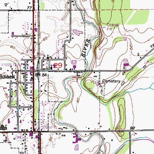 Topographic Map of Breckenridge Creek, WA