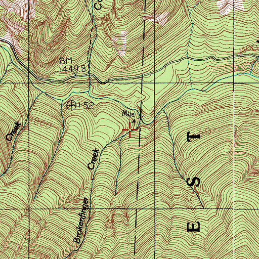 Topographic Map of Brokenfinger Creek, WA