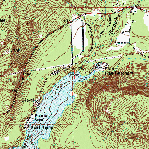 Topographic Map of Brooks Creek, WA