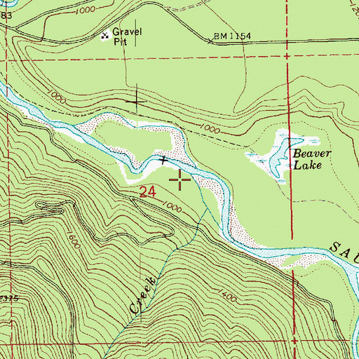 Topographic Map of Brown Creek, WA