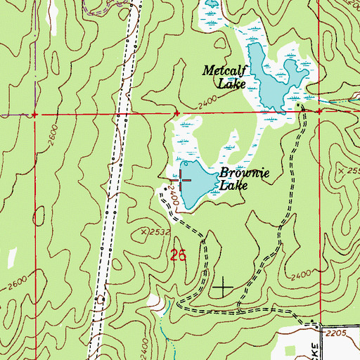 Topographic Map of Brownie Lake, WA