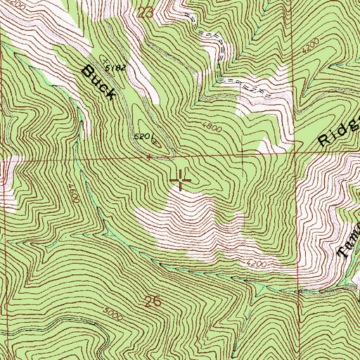 Topographic Map of Buck Ridge, WA