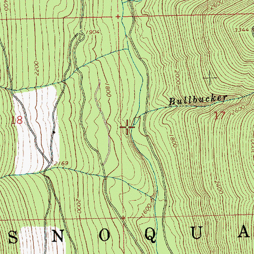 Topographic Map of Bullbucker Creek, WA