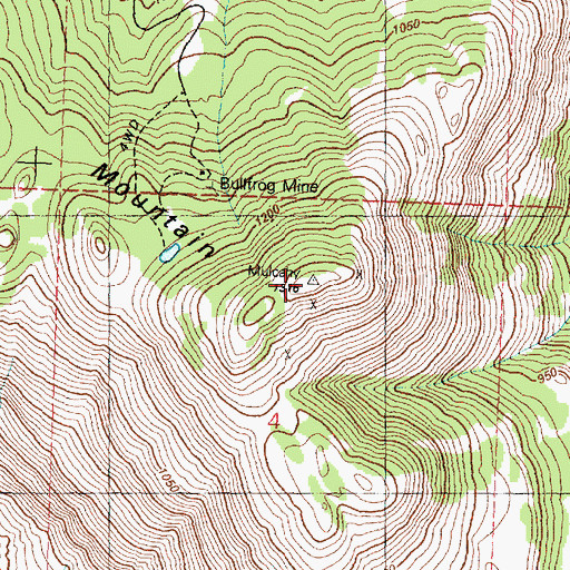 Topographic Map of Bullfrog Mountain, WA
