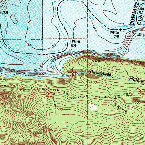 Topographic Map of Buncombe Hollow Creek, WA