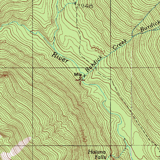 Topographic Map of Burdick Creek, WA
