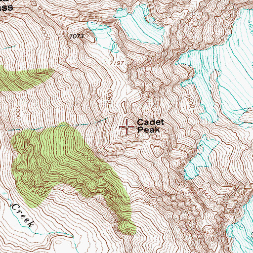 Topographic Map of Cadet Peak, WA